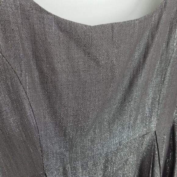 Anthropologie Yoana Baraschi Metallic Bow Dress 4 A Line Pleated Sleeveless - Picture 10 of 10